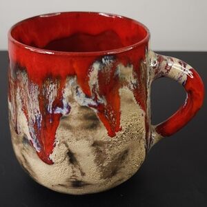 Handcrafted Red Drip Glaze Ceramic Mug
